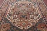 Antiqued Persian Heriz Serapi Hand Knotted Wool Rug - 8' 0" X 10' 3" - Golden Nile