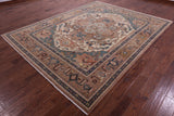 Antiqued Persian Heriz Serapi Hand Knotted Wool Rug - 8' 0" X 10' 3" - Golden Nile