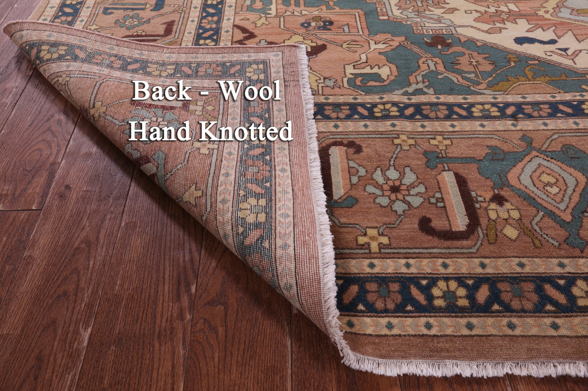Antiqued Persian Heriz Serapi Hand Knotted Wool Rug - 8' 0" X 10' 3" - Golden Nile