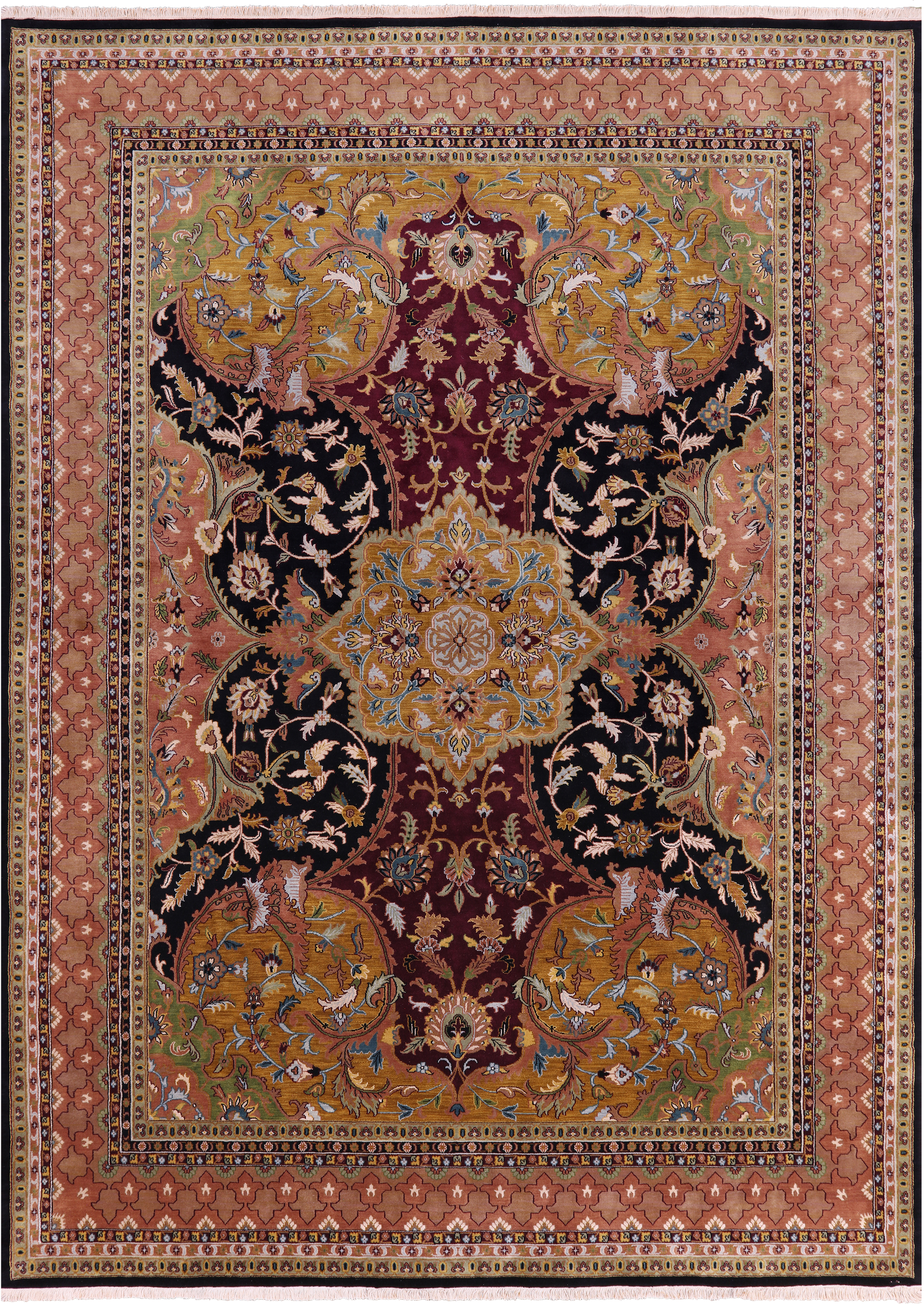 Persian Tabriz Handmade Wool Rug - 9' 0" X 12' 0" - Golden Nile