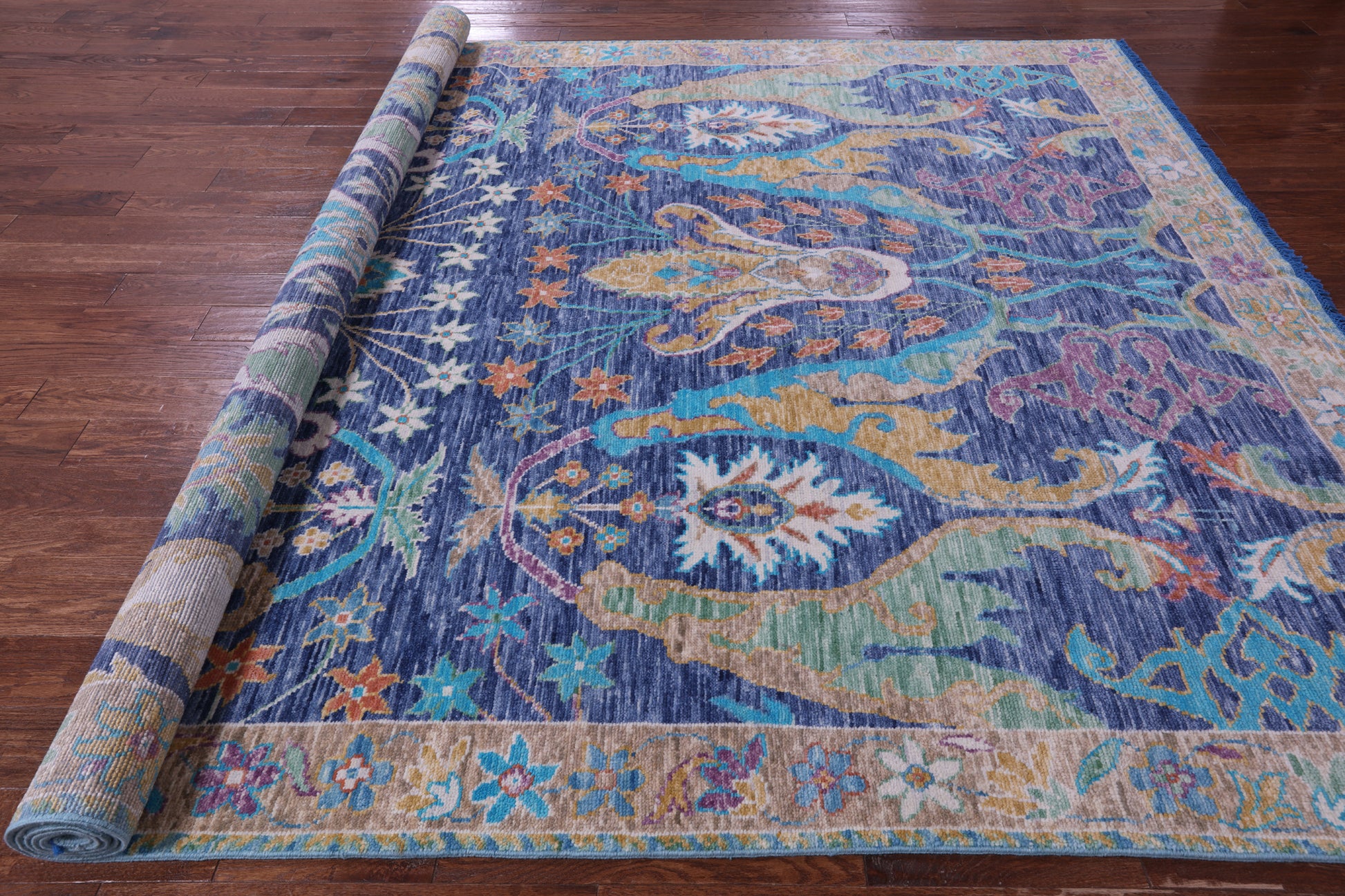 Turkish Oushak Hand Knotted Wool Rug - 9' 0" X 12' 0" - Golden Nile