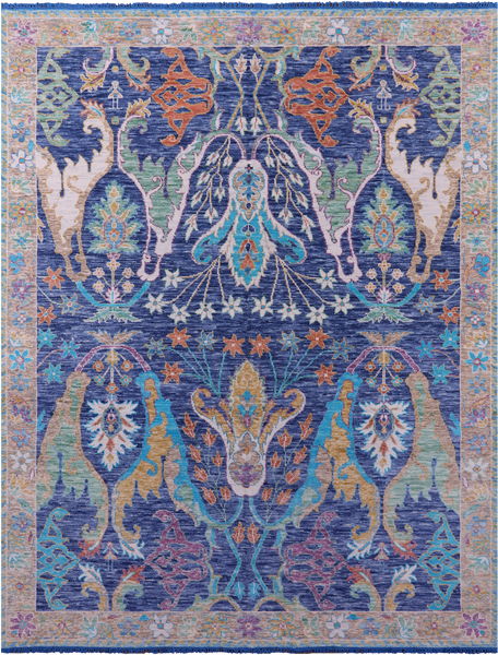 Turkish Oushak Hand Knotted Wool Rug - 9' 0" X 12' 0" - Golden Nile