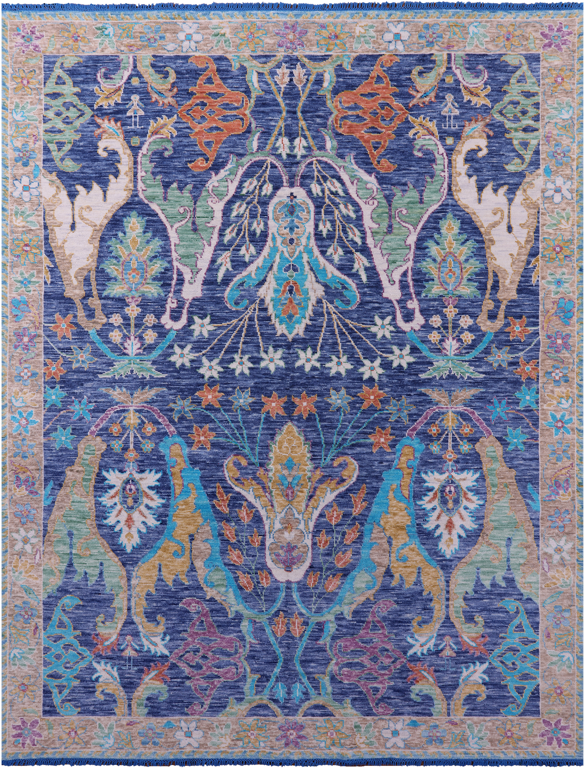 Turkish Oushak Hand Knotted Wool Rug - 9' 0" X 12' 0" - Golden Nile