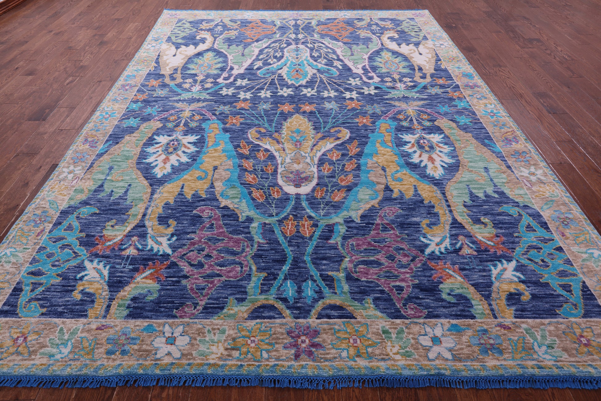 Turkish Oushak Hand Knotted Wool Rug - 9' 0" X 12' 0" - Golden Nile