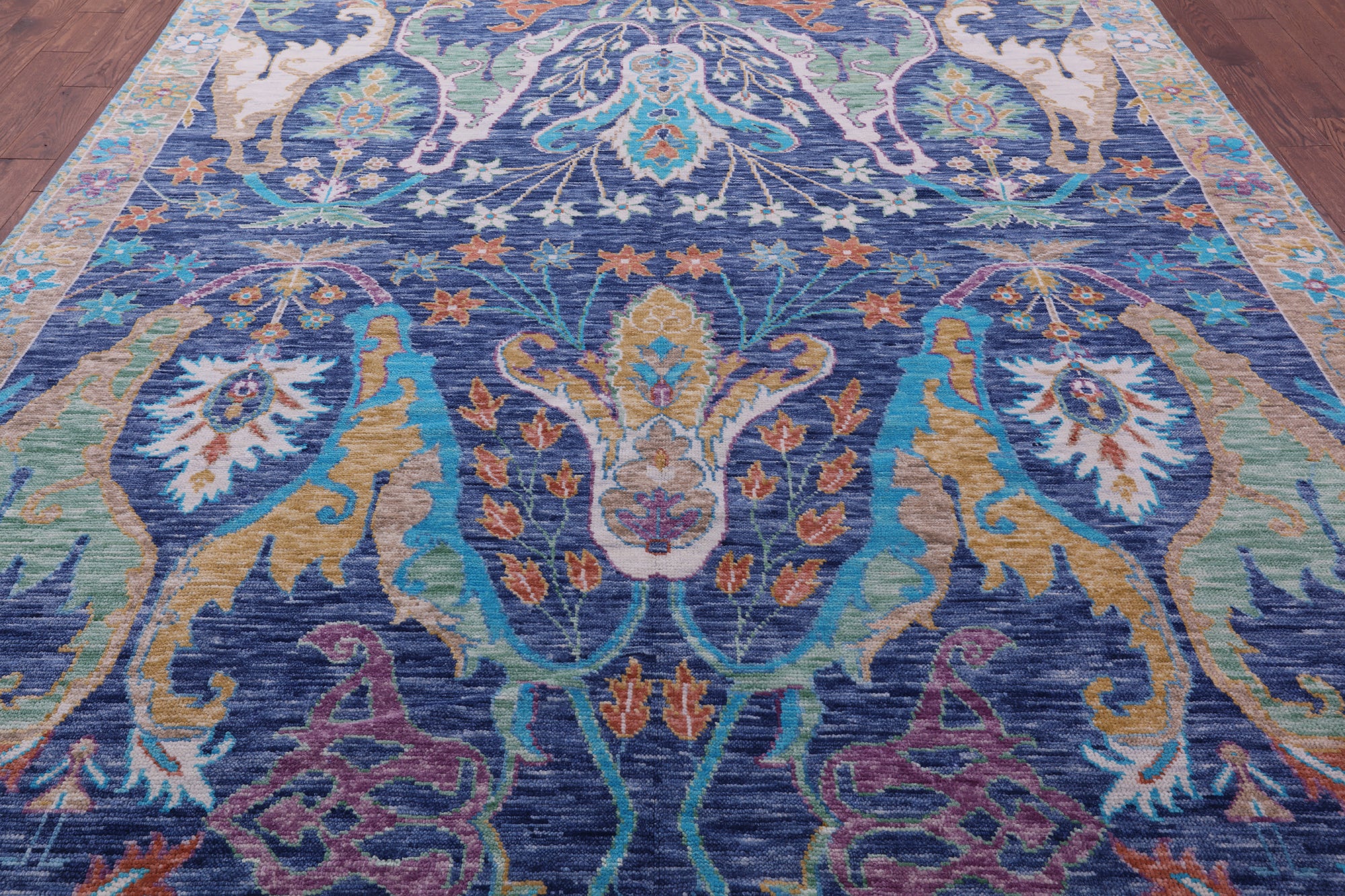 Turkish Oushak Hand Knotted Wool Rug - 9' 0" X 12' 0" - Golden Nile