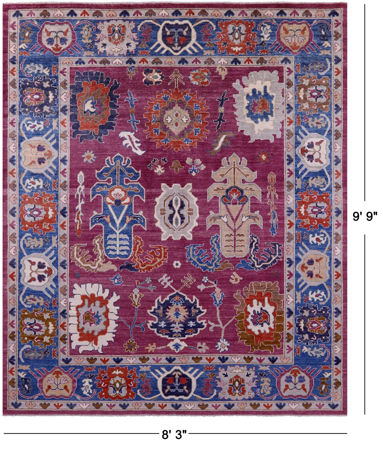 Persian Fine Serapi Handmade Wool Rug - 8' 3" X 9' 9" - Golden Nile