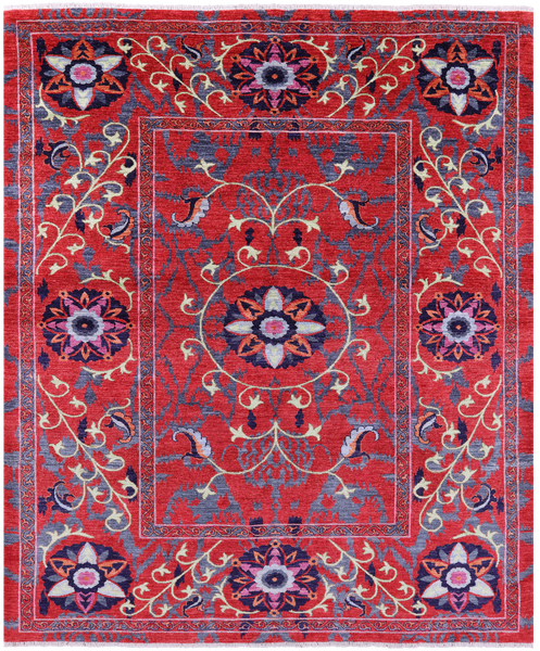 William Morris Handmade Wool Rug - 8' 1" X 9' 9" - Golden Nile