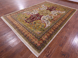 Persian Tabriz Hand Knotted Wool Rug - 8' 7" X 12' 4" - Golden Nile