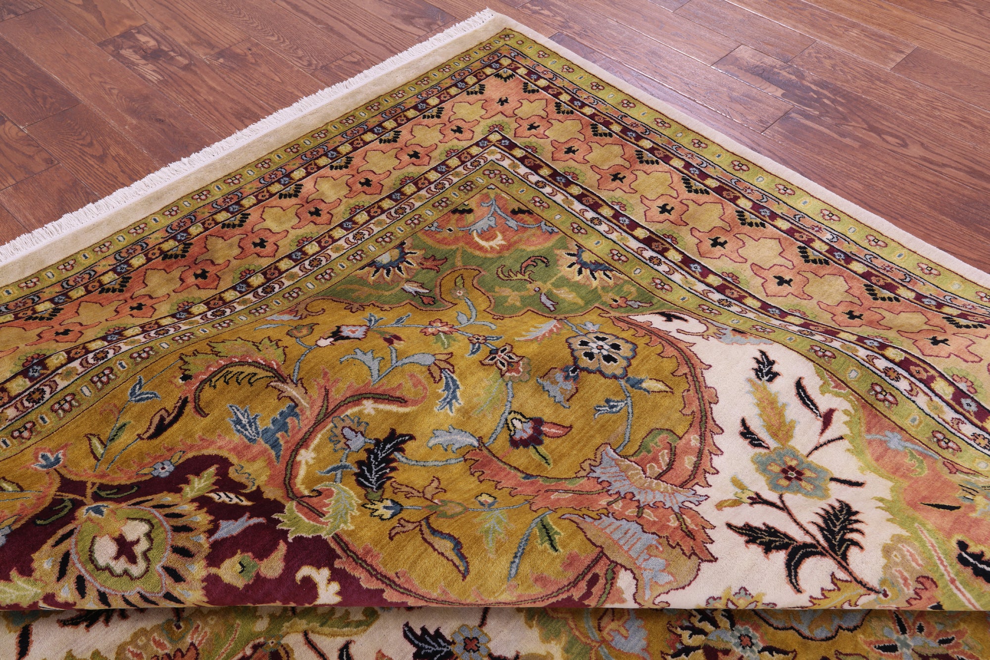 Persian Tabriz Hand Knotted Wool Rug - 8' 7" X 12' 4" - Golden Nile