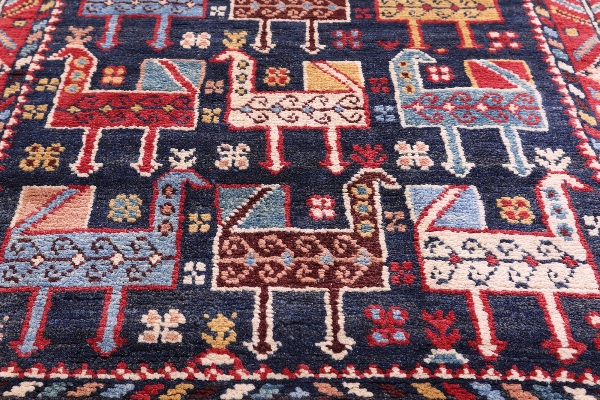 Tribal Persian Gabbeh Handmade Wool Rug - 2' 7" X 19' 0" - Golden Nile