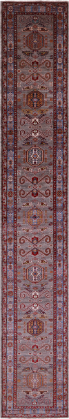Super Kazak Handmade Wool Rug - 3' 0" X 19' 2" - Golden Nile