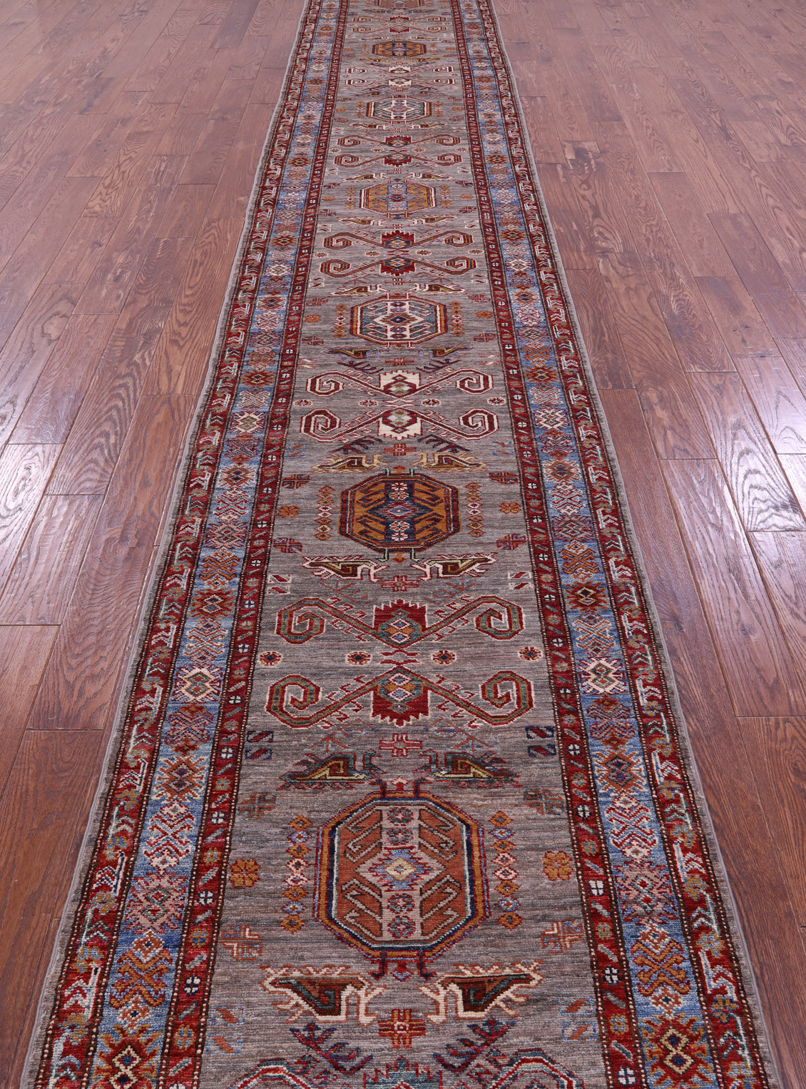 Super Kazak Handmade Wool Rug - 3' 0" X 19' 2" - Golden Nile