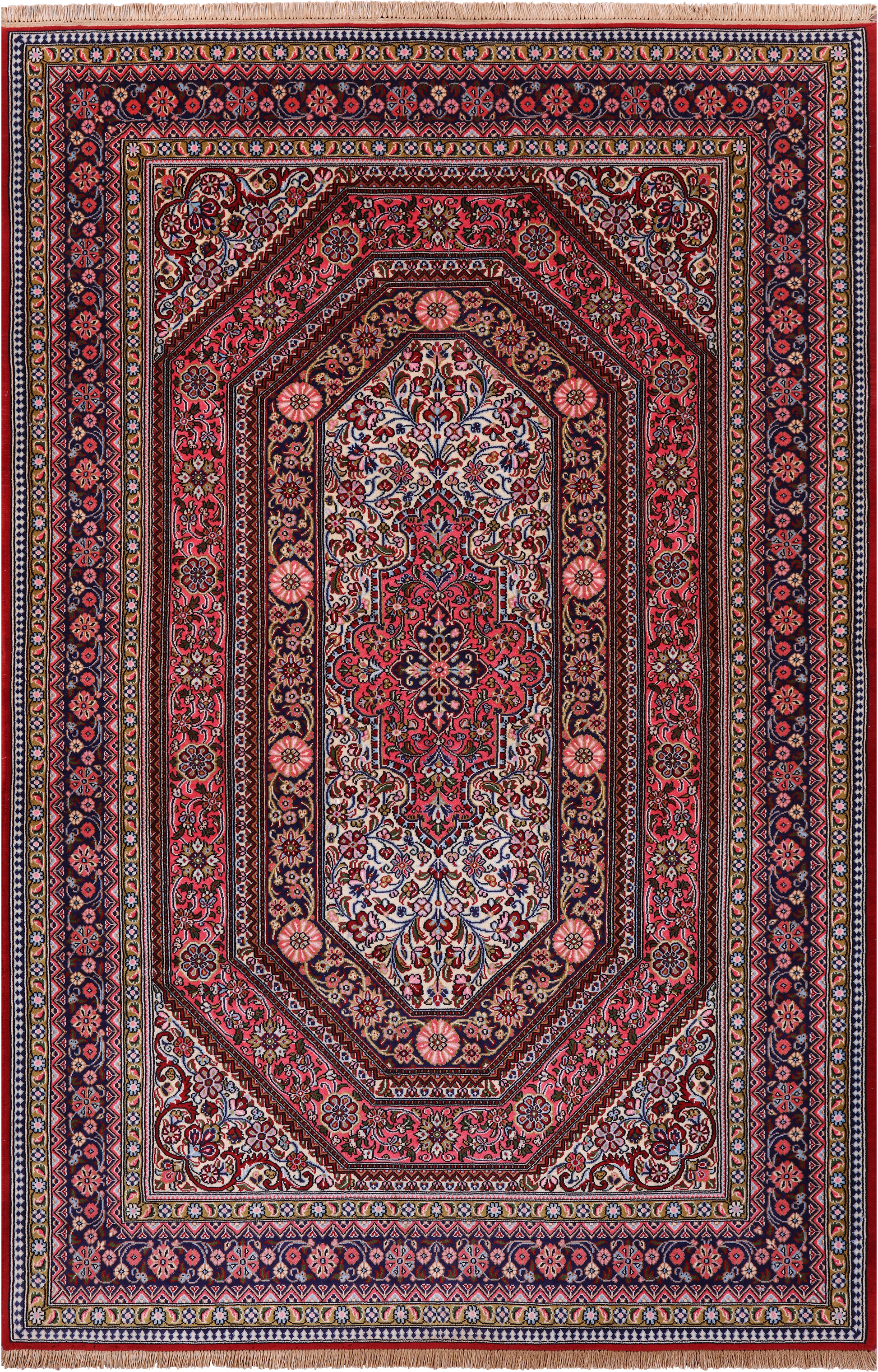 Persian Qum Hand Knotted Wool Rug - 4' 10" X 7' 7" - Golden Nile