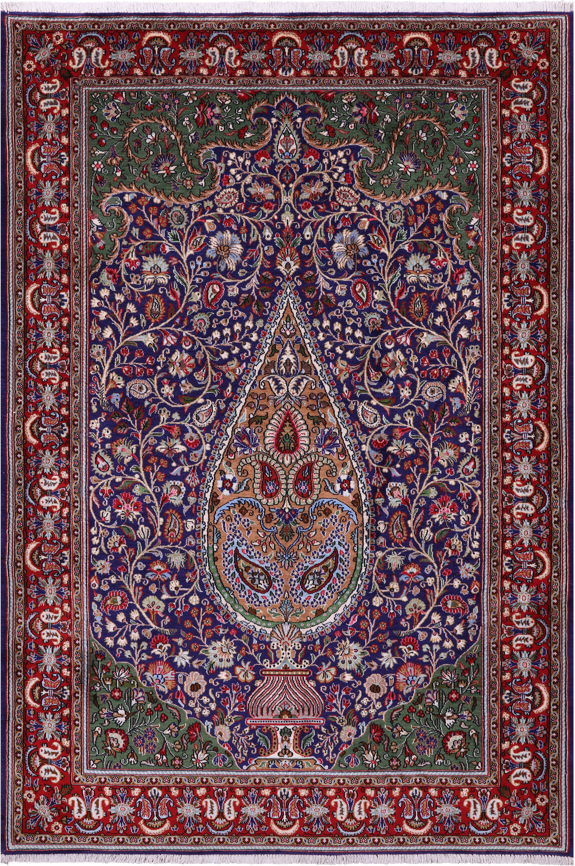 Persian Qum Hand Knotted Wool Rug - 4' 10"X 7' 3" - Golden Nile
