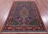 Persian Qum Hand Knotted Wool Rug - 4' 10"X 7' 3" - Golden Nile