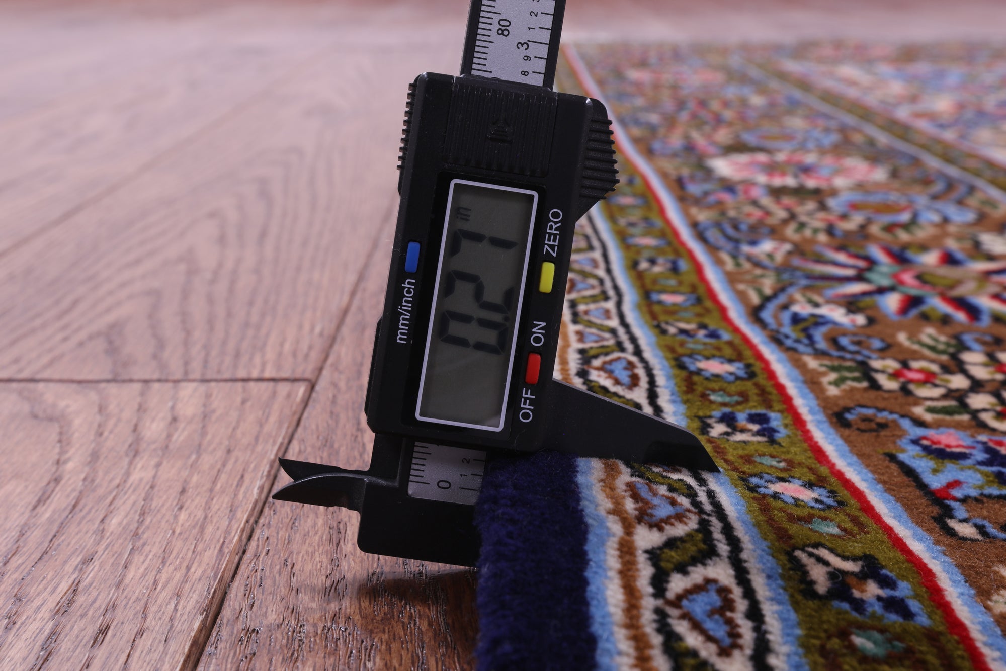 Blue Persian Qum Handmade Wool Rug - 4' 9" X 6' 11"