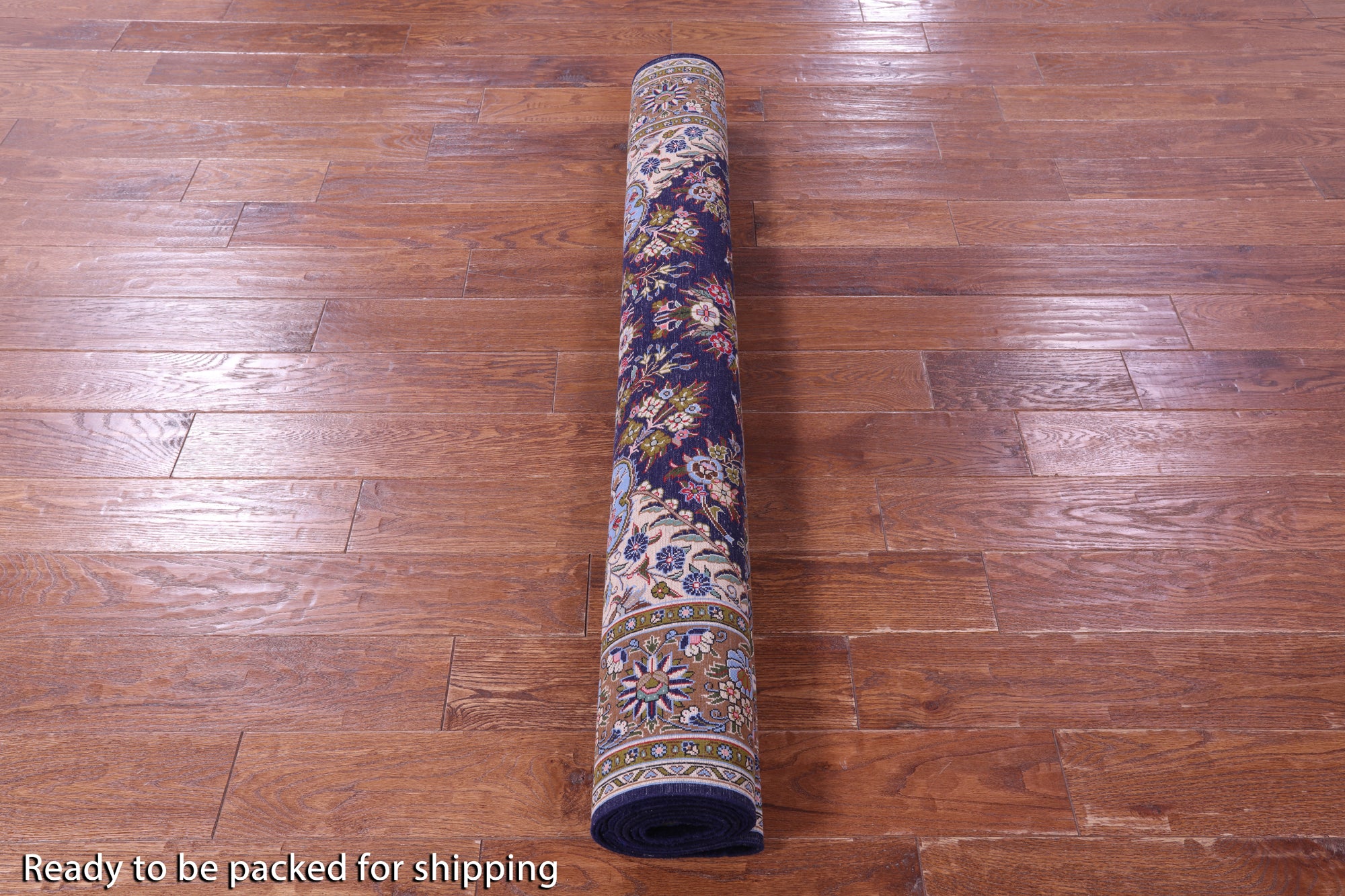 Blue Persian Qum Handmade Wool Rug - 4' 9" X 6' 11"