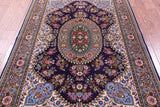 Blue Persian Qum Handmade Wool Rug - 4' 9" X 6' 11"