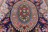 Blue Persian Qum Handmade Wool Rug - 4' 9" X 6' 11"