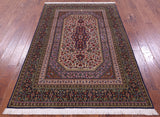 Persian Qum Hand Knotted Wool Rug - 4' 10" X 7' 1" - Golden Nile