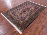 Persian Qum Hand Knotted Wool Rug - 4' 10" X 7' 1" - Golden Nile