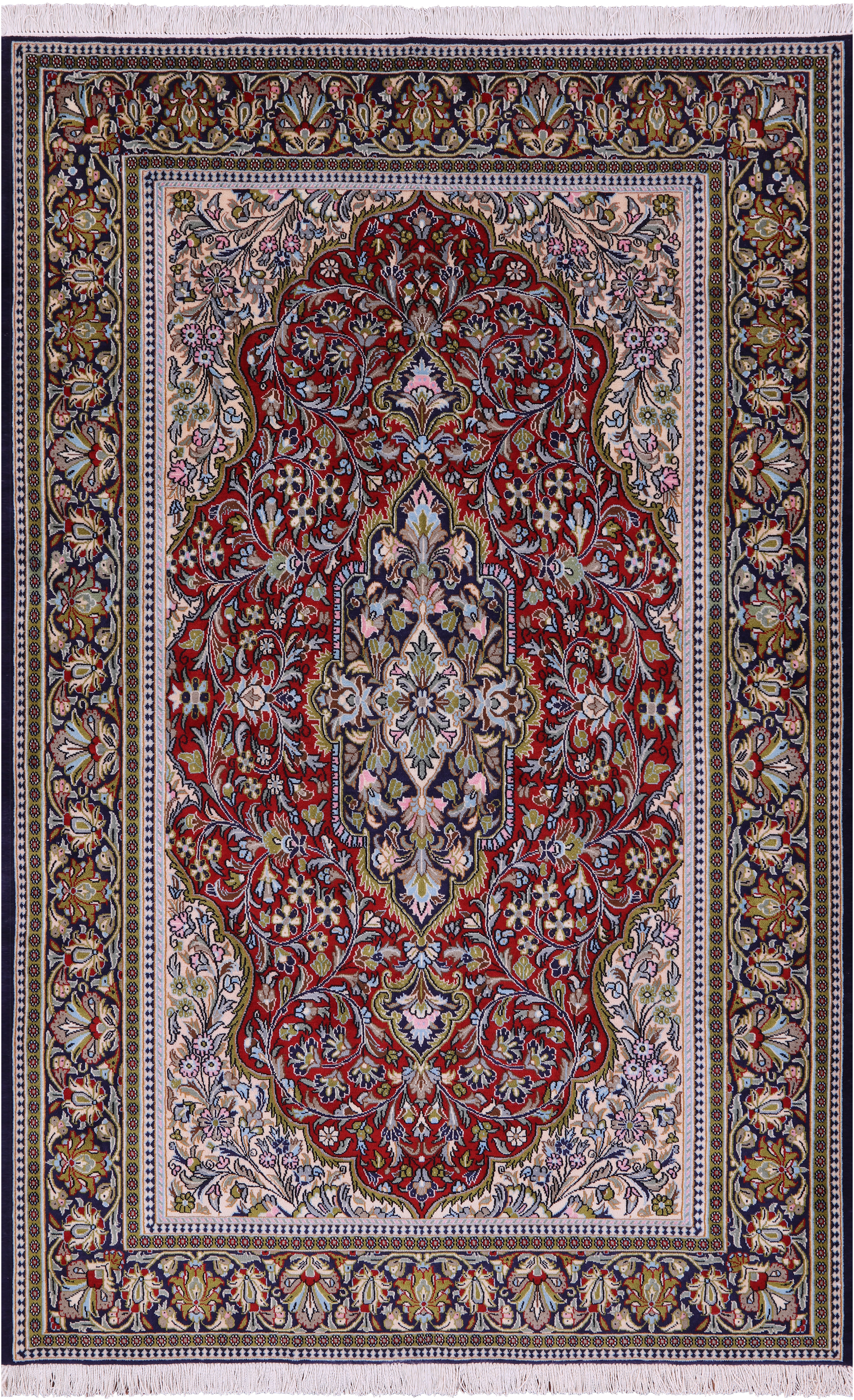 Persian Qum Hand Knotted Wool Rug - 4' 10" X 7' 2" - Golden Nile