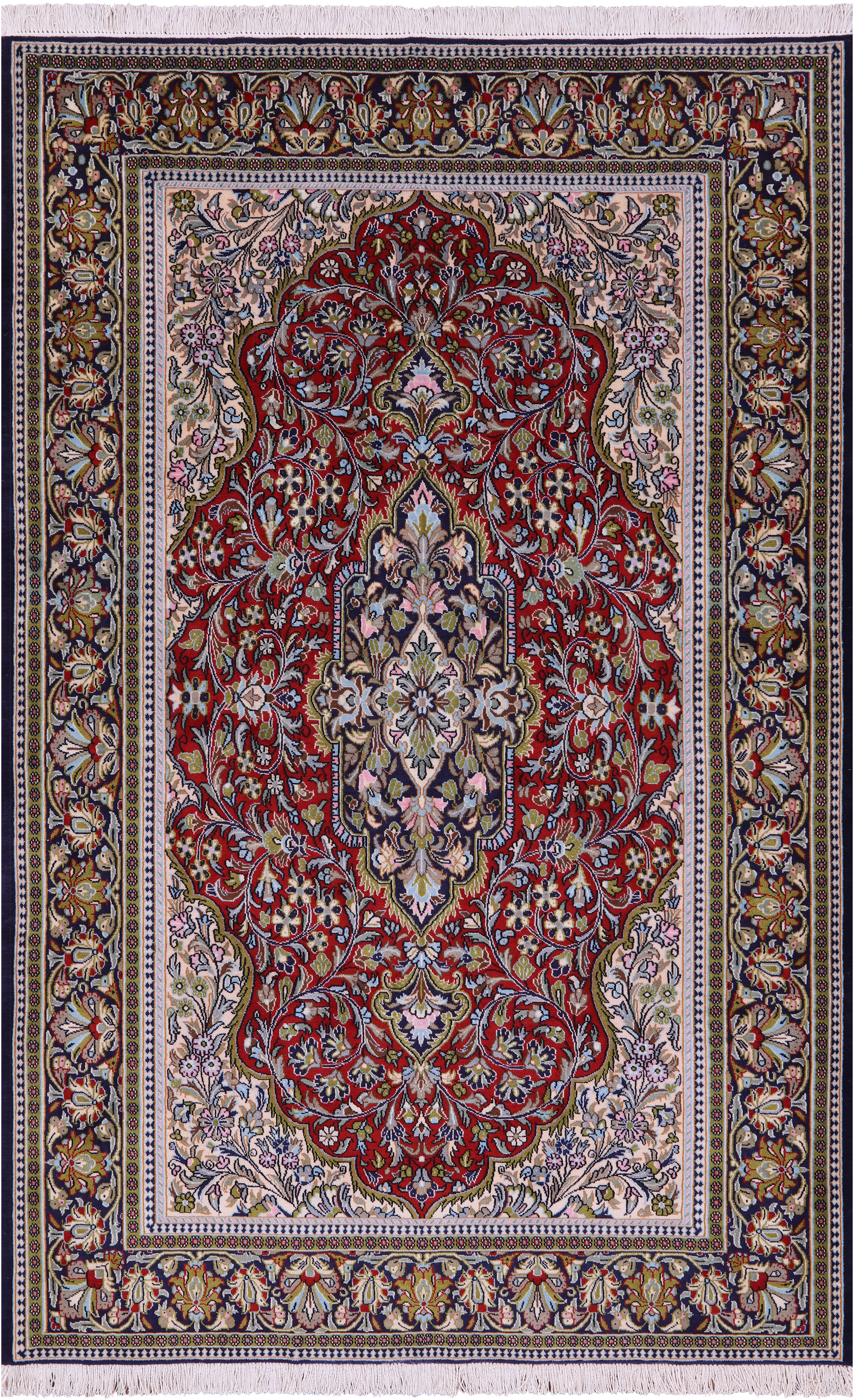 Persian Qum Hand Knotted Wool Rug - 4' 10" X 7' 2" - Golden Nile