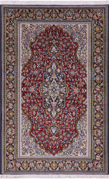 Persian Qum Hand Knotted Wool Rug - 4' 10" X 7' 2" - Golden Nile