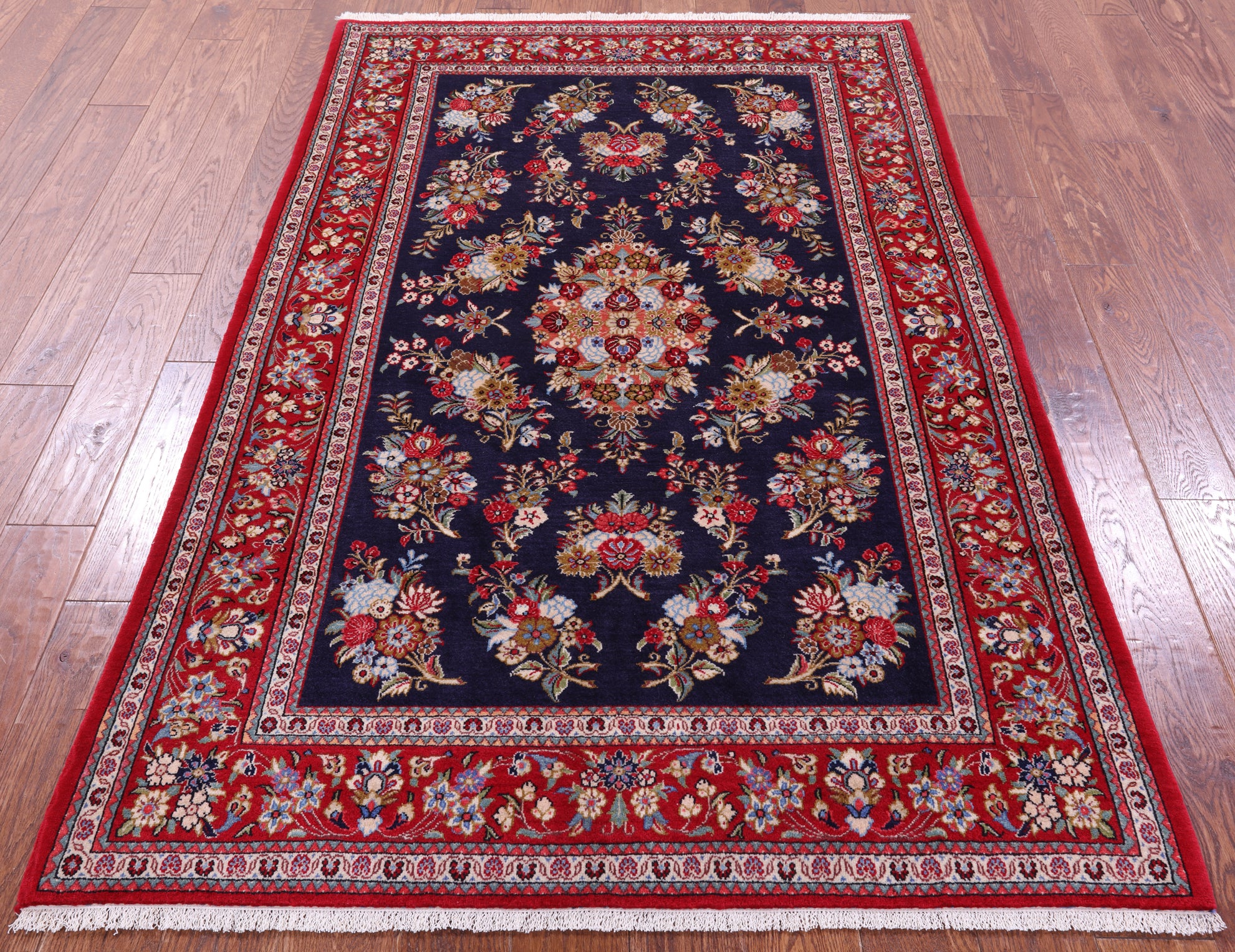 Persian Qum Hand Knotted Wool Rug - 4' 5" X 6' 7" - Golden Nile