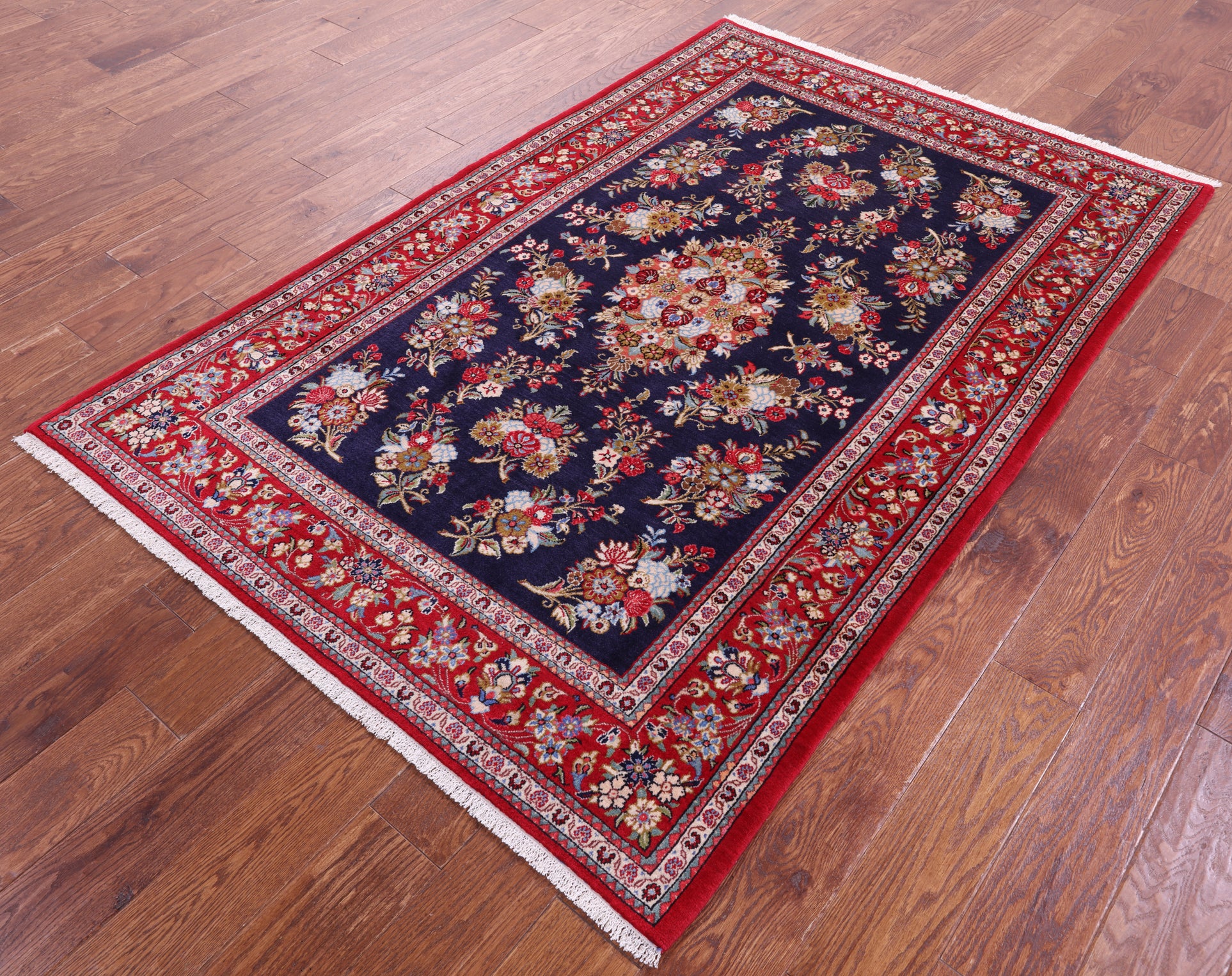 Persian Qum Hand Knotted Wool Rug - 4' 5" X 6' 7" - Golden Nile