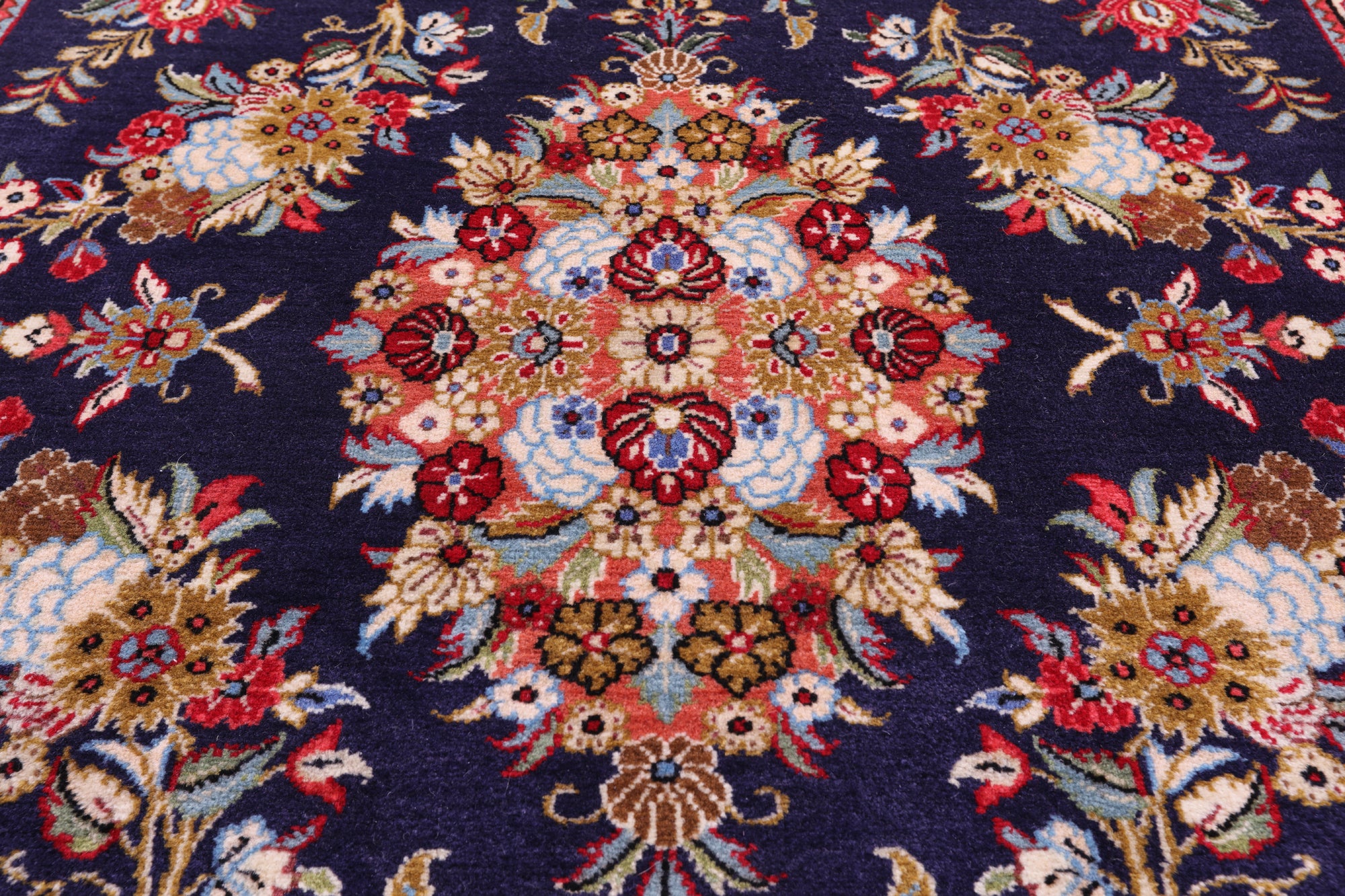 Persian Qum Hand Knotted Wool Rug - 4' 5" X 6' 7" - Golden Nile