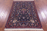 Persian Isfahan Hand Knotted Wool & Silk Rug - 3' 7" X 5' 3" - Golden Nile