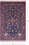 Persian Isfahan Hand Knotted Wool & Silk Rug - 3' 7" X 5' 3" - Golden Nile