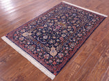 Persian Isfahan Hand Knotted Wool & Silk Rug - 3' 7" X 5' 3" - Golden Nile