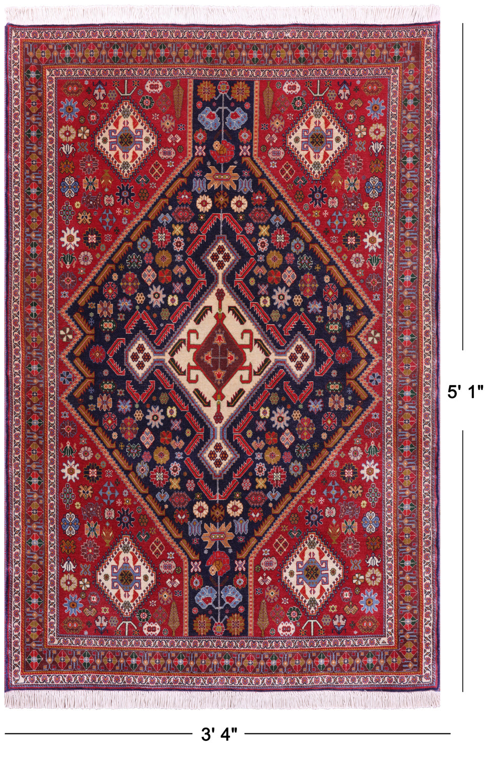 Persian Hand Knotted Wool Rug - 3' 4" X 5' 1" - Golden Nile