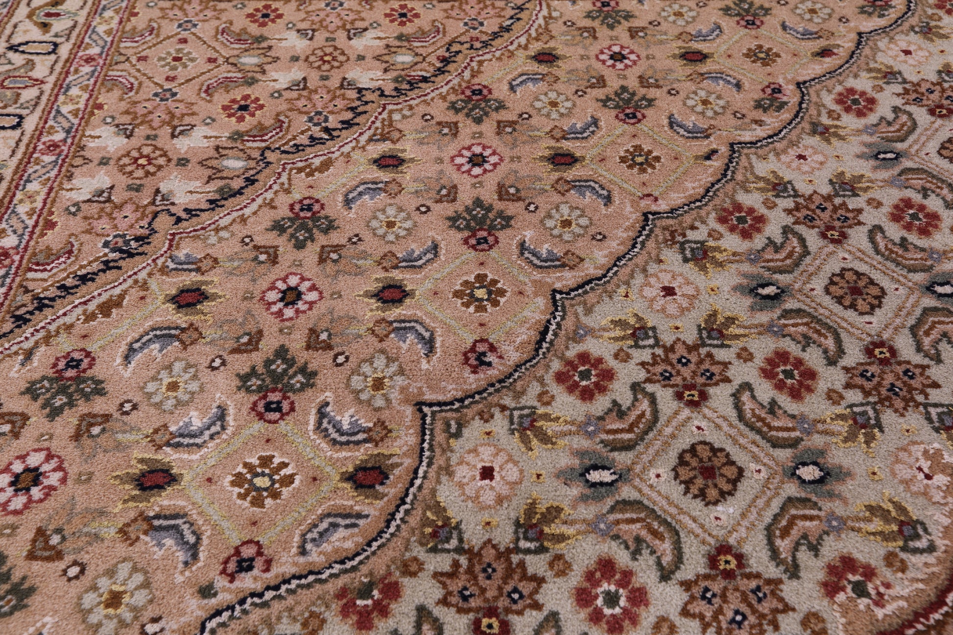 Persian Tabriz Hand Knotted Wool & Silk Rug - 8' 6" X 11' 7" - Golden Nile