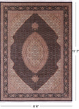 Persian Tabriz Hand Knotted Wool & Silk Rug - 8' 6" X 11' 7" - Golden Nile