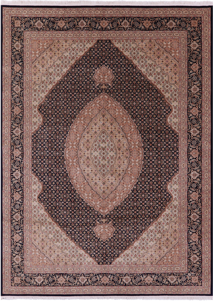 Persian Tabriz Hand Knotted Wool & Silk Rug - 8' 6" X 11' 7" - Golden Nile