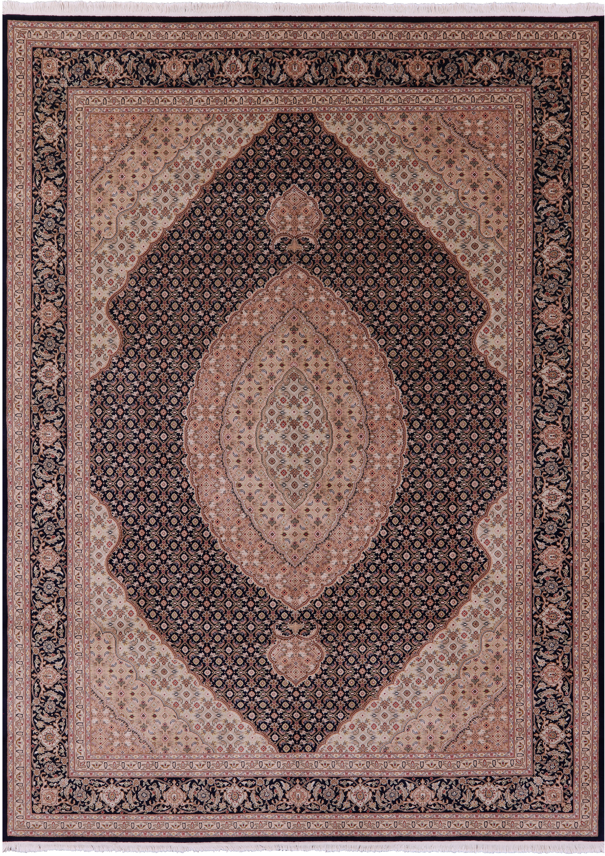 Persian Tabriz Hand Knotted Wool & Silk Rug - 8' 6" X 11' 7" - Golden Nile