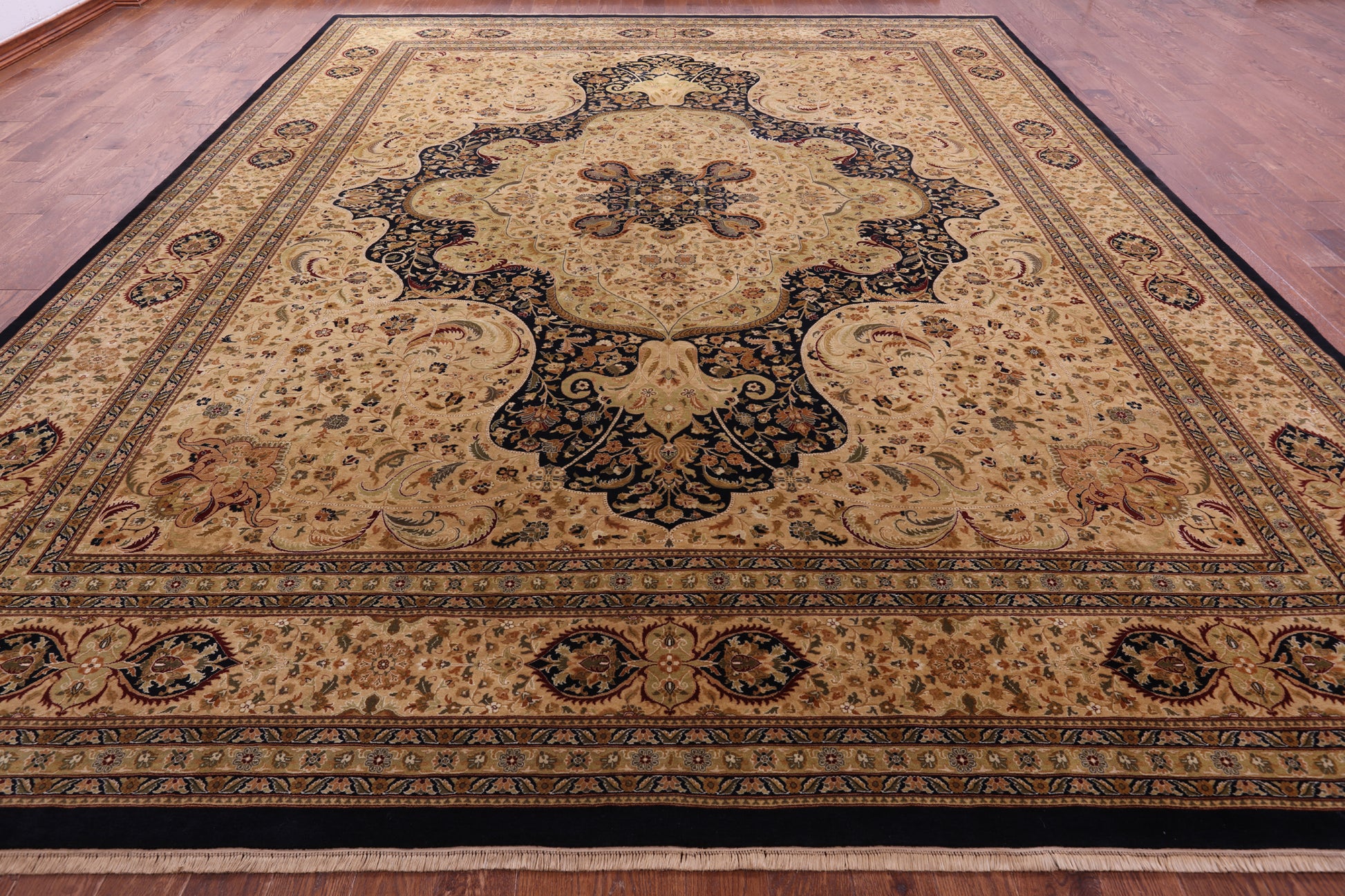 Persian Tabriz Handmade Wool Rug - 12' 3" X 15' 4" - Golden Nile