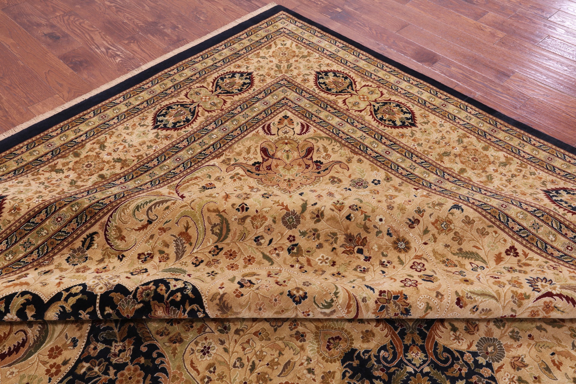 Persian Tabriz Handmade Wool Rug - 12' 3" X 15' 4" - Golden Nile