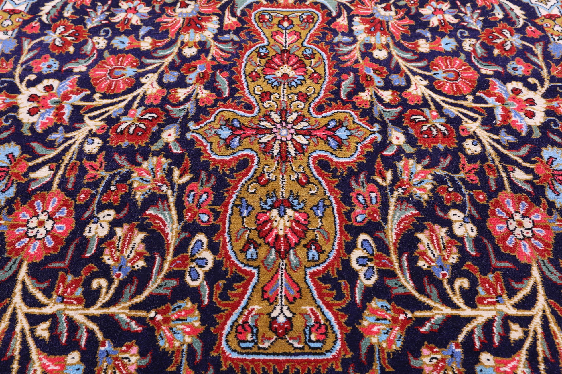 Black Persian Qum Handmade Wool Rug - 4' 5" X 7' 8"