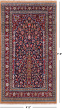Black Persian Qum Handmade Wool Rug - 4' 5" X 7' 8" - Golden Nile