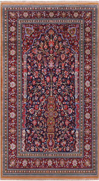 Black Persian Qum Handmade Wool Rug - 4' 5" X 7' 8"