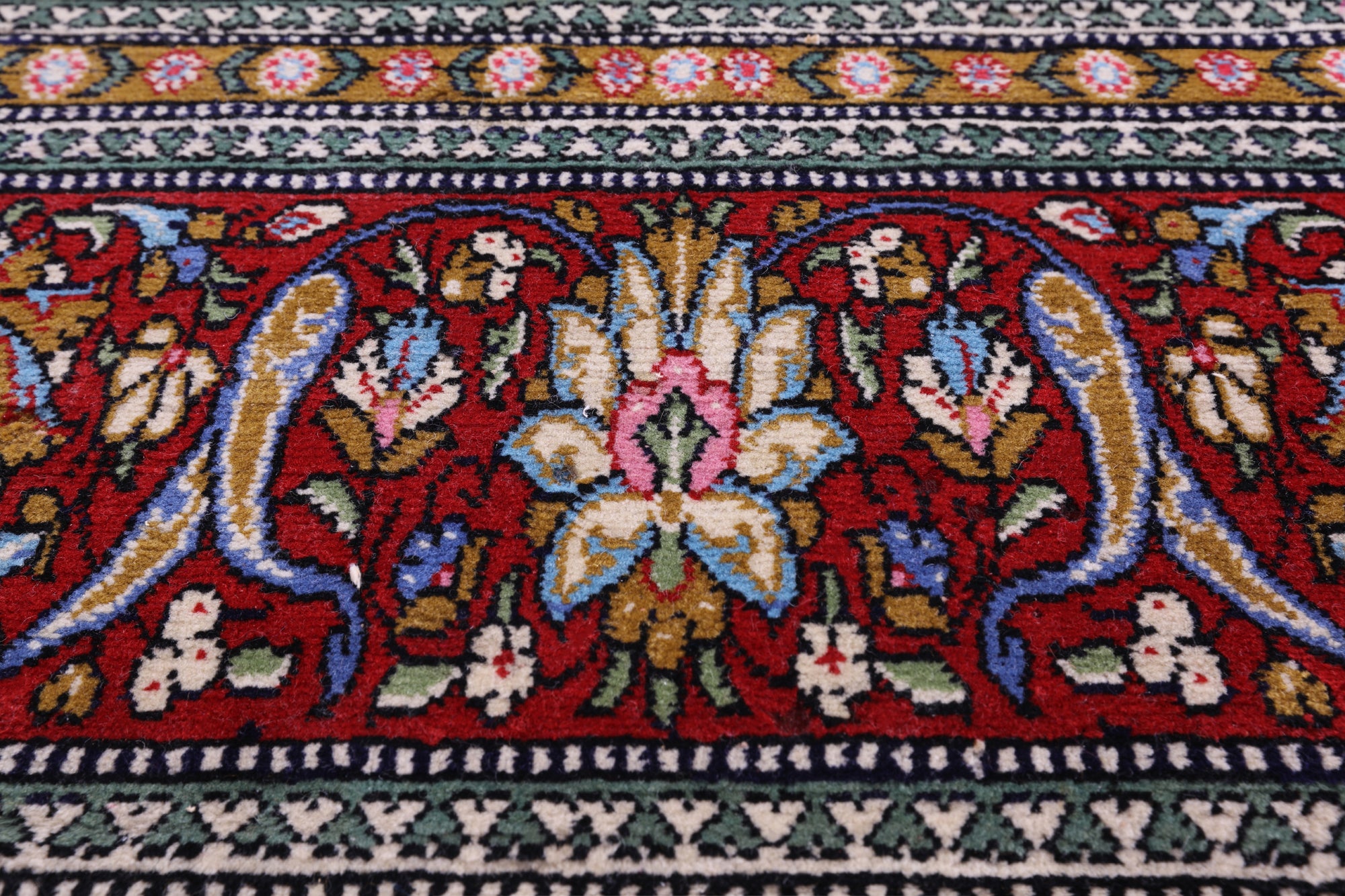 Black Persian Qum Handmade Wool Rug - 4' 5" X 7' 8"