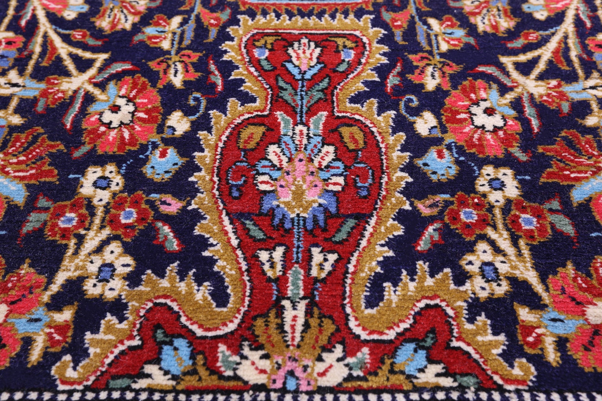 Black Persian Qum Handmade Wool Rug - 4' 5" X 7' 8"
