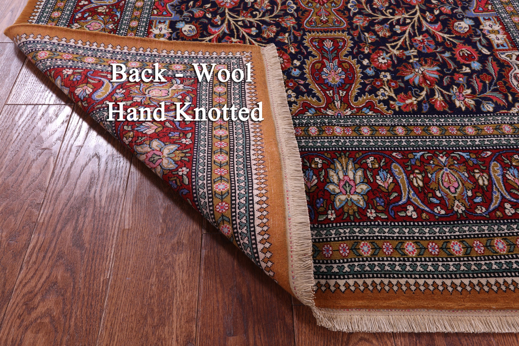Black Persian Qum Handmade Wool Rug - 4' 5" X 7' 8"