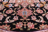 Round Persian Tabriz Hand Knotted Wool & Silk Rug - 5' 0" X 5' 0" - Golden Nile