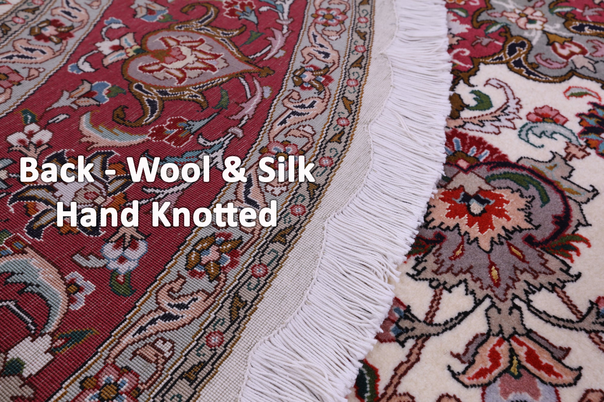 Round Persian Tabriz Hand Knotted Wool & Silk Rug - 6' 7" X 6' 7"