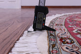 Round Persian Tabriz Hand Knotted Wool & Silk Rug - 6' 7" X 6' 7"